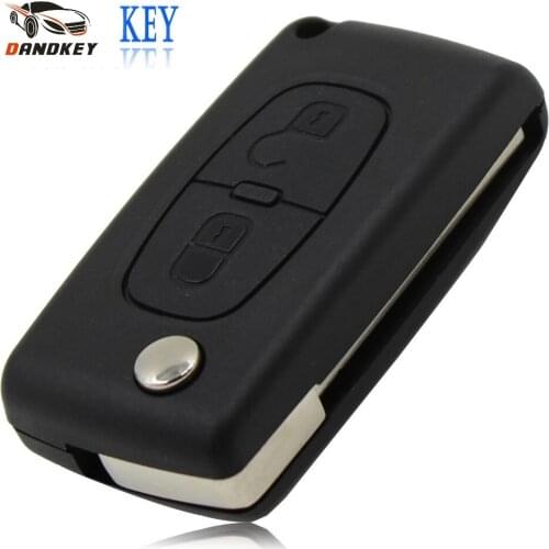 Dandkey 20X Replacement 2 Buttons For Citroen C2 C3 C4 C5 C6 CE0536 Remote Flip Folding Car Key Shell Fob Case Cover key shell