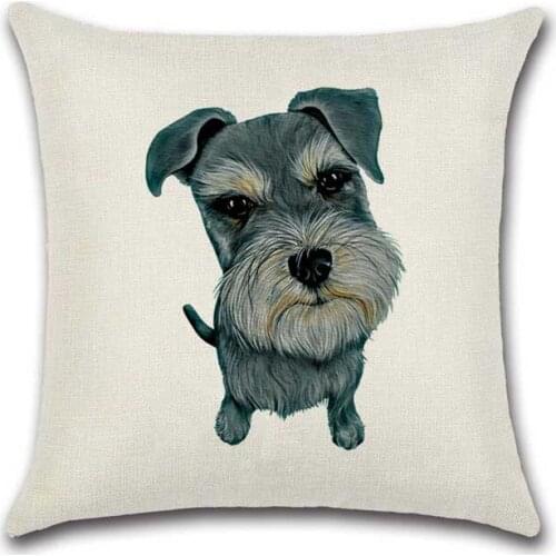 Cute Dog Print Cushion Cover Cartoon Pug Dog Pillow Case Car Sofa Decorative Pillow Case Home Decoration