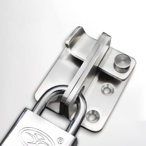 Stainless Steel Free Punching Wardrobe Door Bolt Latch Anti-theft Thickening Bolt Lock Door Closer Left Right Open Home Hardware