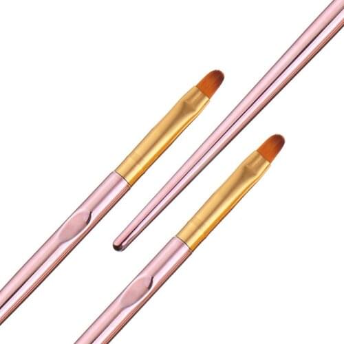 3 Pieces Crystal Acrylic Painting Brushes Professional UV Gel 3D Nail Brush Pen Set for DIY Nail Art Design