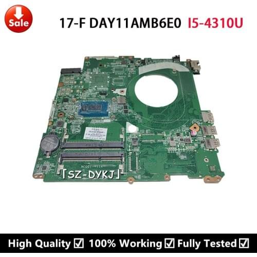 For HP Pavilion 17-F Series 17T-F000 PC Laptop Motherboard 767409-501 767409-001 767409-601 i5-4210U CPU DAY11AMB6E0 Mainboard