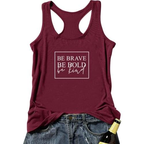 Vest Be Brave Be Bold Be Kind Christian Tank Tops Slogan Summer Sexy Sleeveless Shirt Casual Faith Bible Camisetas Tees