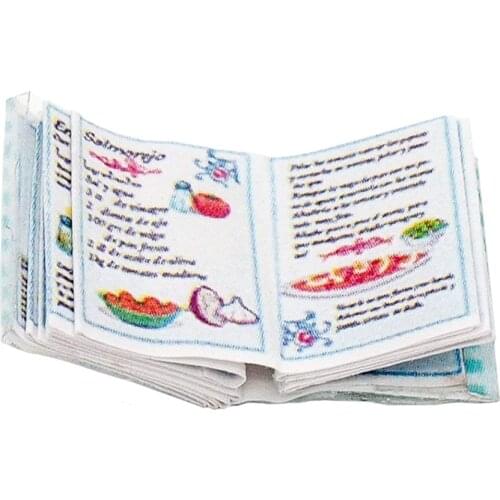 Odoria 1:12 Miniature Blue Cook Book Vintage Model Living Room Bedroom Kitchen Home Dollhouse Accessories Doll House Decoration