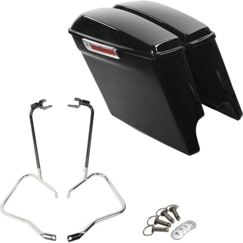 Motorcycle 5" Extended Saddlebags Bracket Guard Pin Bolts For Harley Touring Road King Street Glide Electra Glide 2014-2020