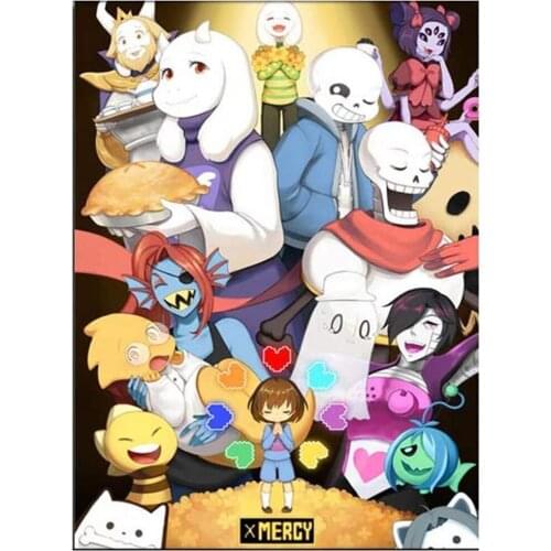 Undertale DIY 11CT Embroidery Cross Stitch Kits Craft Needlework Set Printed Canvas Cotton Thread Home Decoration Room