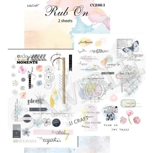 Summer 2 Sheets Vintage Enjoy Fun Rub On Stickers for Scrapbooking DIY Projects/Photo Album/Card Making Crafts Transfer Stickers