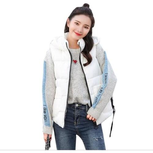 New Arrival 2018 Fashion Autumn Winter Women Short Vest Hooded Down Cotton Womens Vest With Large Pockets Warm Vest Mujer Q743