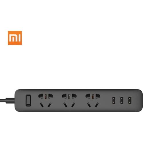 Original Xiaomi Power Strip With 3 USB Extension Socket Plug Multifunctional Fast Charging Power Strip Plug Adapter 10A 2500W