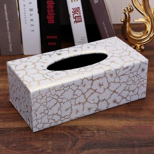 PU and wooden rectangular removable home car tissue box cover napkin table paper patterned tissue paper home wedding decor 527