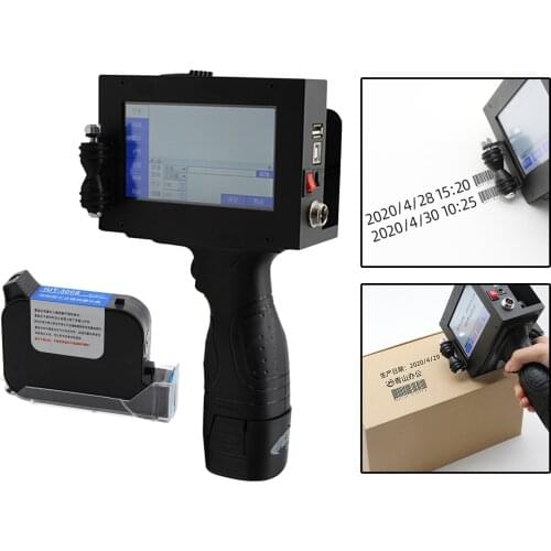Handheld Inkjet Printer 600DPI Date Coder QR Code Logo Label Maker 12.7mm with 4.3inch LED Touch Screen