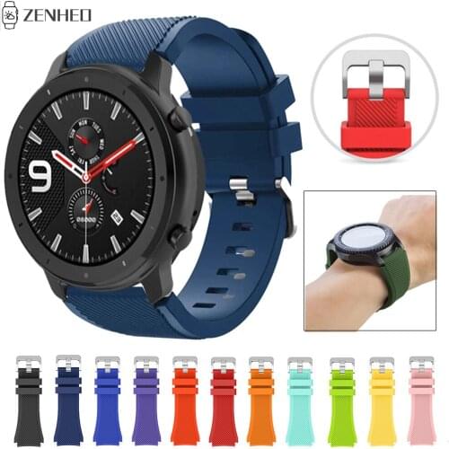 22mm Silicone Watchband For Xiaomi Huami Amazfit GTR 47mm/GTR 2 2e Replacement Watch Strap for Huami Amazfit Pace Stratos 3 2 2S