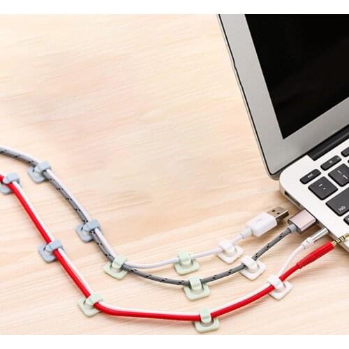 18 Pieces Self-adhesive Mini Wire Organizing Clip Network Data Cable Organizer Single Hook Fixed Wire Clip Wall Fixing Stickers