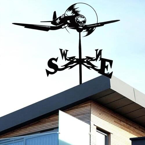Vintage Look Weather Vane Black Garden Mount Outdoor Metal Weathervane Scene