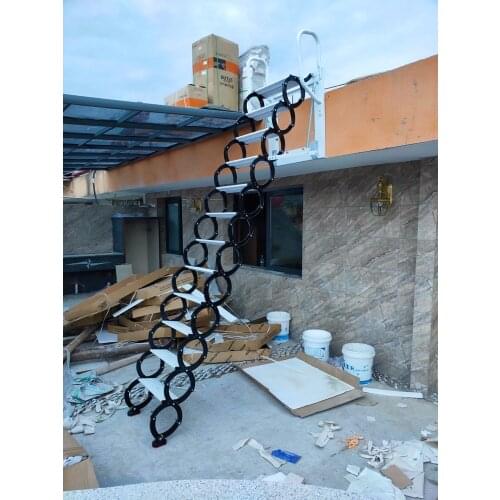 Indoor and is suing wall hanging folding ladder extension ladder villa small stretch of stairs wall