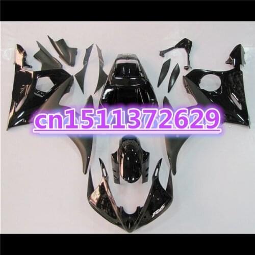 All black Fairing bodywork for YZF R6 2003 2004 2005 YZF-R6 03 04 05 YZFR6 600 03-05 fairing kit-Dor D