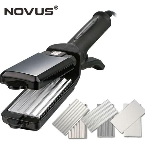 NOVUS 3 in 1 Hair Crimping Flat Iron Hair Straightener Chapinha De Cabelo Profissional Hair Crimp Iron Straight Wave Plates