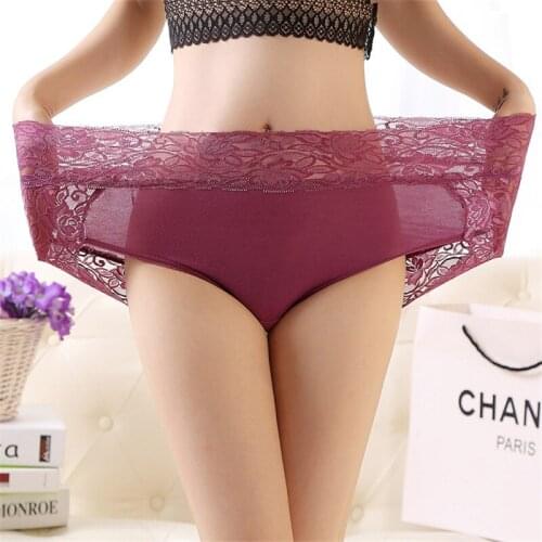 Women Lace Underwear Sexy Lady Briefs Panties High Waist Womens Breathable Cotton Panties 3pcs Lot 40-100kgs Weight Fit