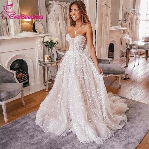 Vestidos De Novia Sweetheart Beach Wedding Dresses платье 2021 Tulle Lace Bridal Gowns Bohemian Robe De Soirée De Mariage
