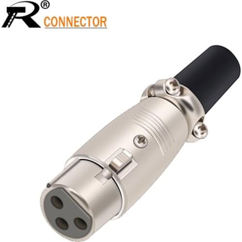 10pcs/lot Nickel plated 3Pin XLR Female Jack to 1/4" 6.35mm Male Plug Stereo Microphone Adapter connector connector