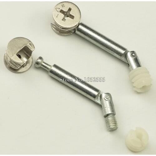 100Sets 3 In 1 Furniture Connecting Cam Fittings Nut and Bolts set Connector Hardware Eccentric Wheel + Movable Folding Rod