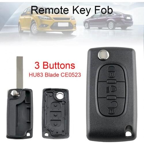 2 Buttons Entry Replacement Flip Folding Car Key Shell with Uncut Car Flip Key Fit for Citroen C2 C3 C4 C5 C6