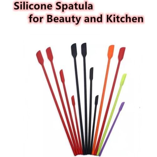 4Pcs Flexible Silicone Scraper Reusable Beauty Kitchen Safe Last Drop Spatula Makeup Brushes Face Mask Brush Beauty Tools