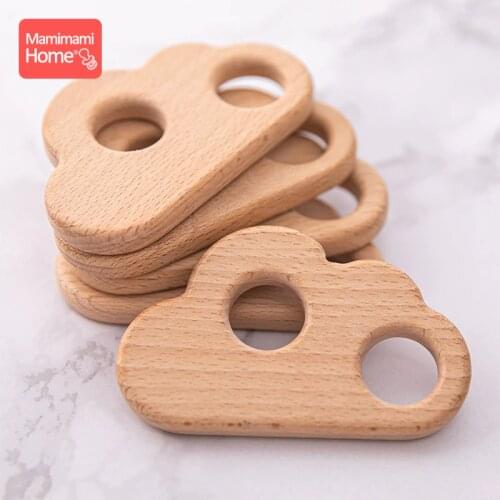5Pc Baby Wooden Teether Beech Wood Cloud Teething Pendant DIY Nursing Bracelet BPA Free Wood Tiny Rod Baby Accessories Gift Toys