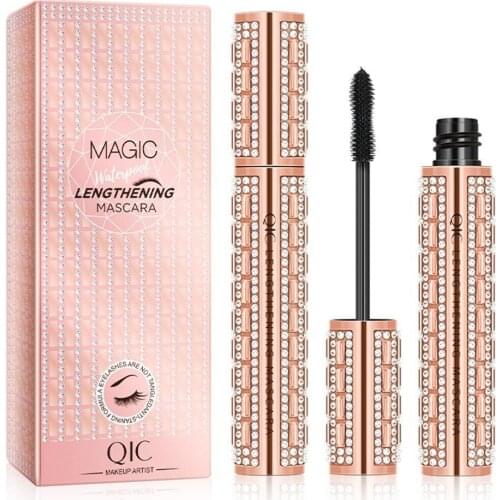 8.5g 4D Flash Diamond Waterproof Silk Fiber Mascara Long Thick Eyelash Eye Makeup Eyelash Extension Liquid Long-lasting