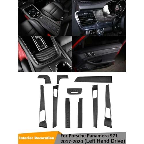 Carbon Fiber Car Accessories Interior Central Control Cover For Porsche Panamera 971 Dashboard Meter Bar Air Conditioner 2017