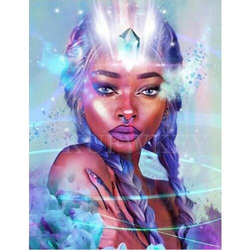 Diamond mosaic,5d diy diamond painting African woman full square round drill,cross stitch diamond picture of rhinestones decor