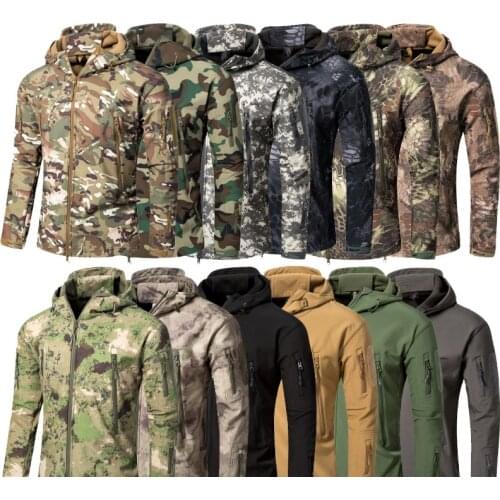 Army Camouflage Airsoft Jacket Men Military Tactical Jacket Winter Waterproof Softshell Jacket Windbreaker Hunt Clothes