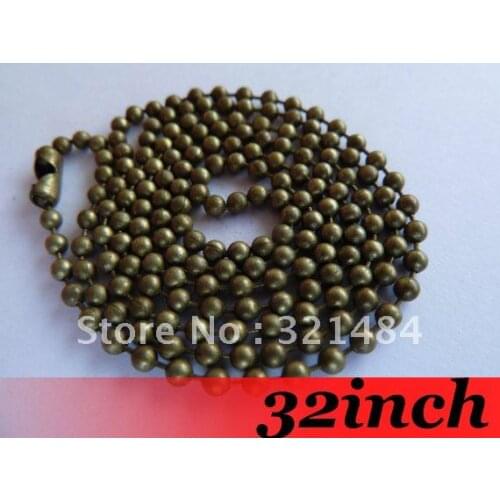 Free Ship! 100piece 2.4mm 32'' Antique bronze Tone Metal Ball Link Chain Necklace with Connector Jewelry DIY findings