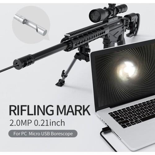 USB Bore Camera 1080P 0.15inch Barrel BoreScope Pistol Inspection Camera with Light Hunting Precision Cleaning For PC Windows