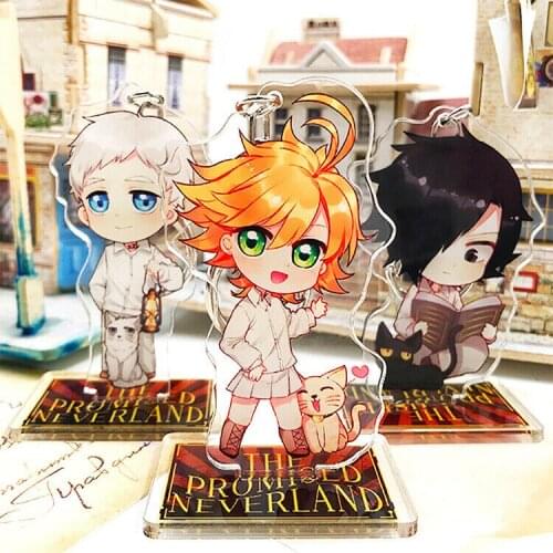 New Anime Yakusoku no Neverland The Promised Neverland Emma Norman Ray Keychain Stand Cosplay Gifts