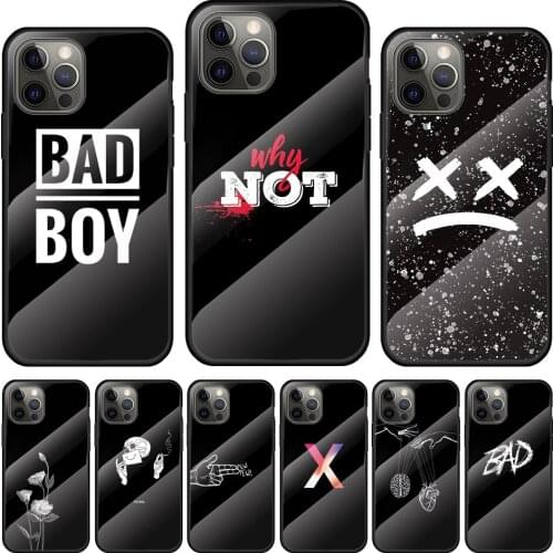 Bad Boy Why Not Tempered Glass Cover For Apple IPhone 12 Mini 11 Pro XS MAX XR X 8 7 6S 6 Plus Phone Case Coque