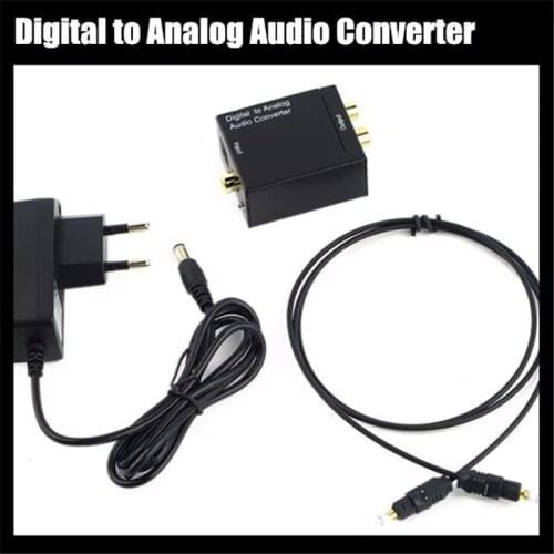 10pcs Digital Optical Coaxial Toslink Signal to Analog Audio Converter Adapter RCA L/R with 3.5mm Jack output Eu&US Plug Adapter