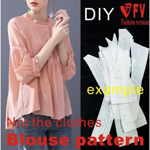 Sewing pattern female soil all-match mulberry silk shirt clothes design drawing BCY-128