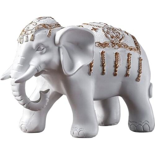 EUROPEAN CREATIVE ELEPHANT STATUE RESIN ANIMAL SCULPTURE HOME DECORATION ACCESSORIES MODERN ART ORNAMENT FIGURINE ROOM DECOR