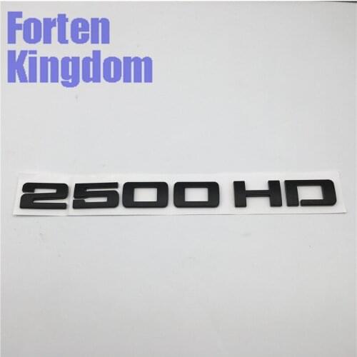 Forten Kingdom 2 Pieces Word 2500HD 2500 HD ABS Matte Black Car Custom Nameplates 3D Letter Writing Badge Emblem Sticker