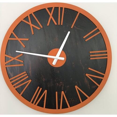 Goodtime Gamma Black Orange Decorative Wall Clock 50 Cm