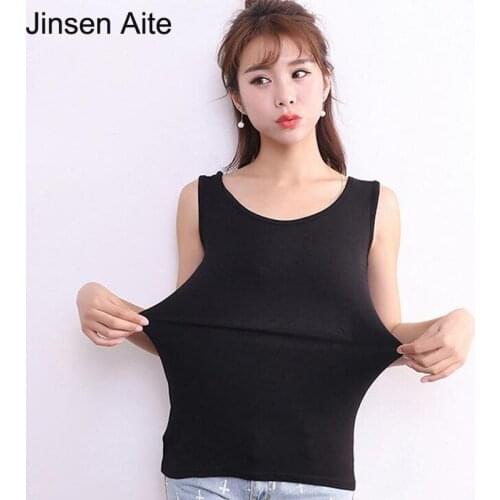 Jinsen Aite Summer Plus Size 6XL Modal Women Tank Tops O-neck Candy Color Sleeveless Girl T-shirt Basic Tank Top Blusas JS275