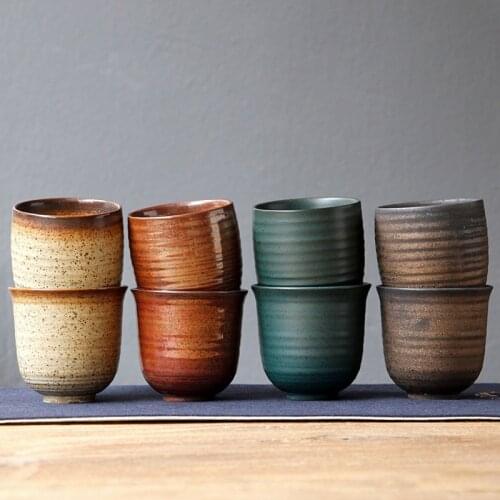 Ceramic Porcelain Large Tea Cup Teaware Personal Cup Home Water Cup Tea Cup Stoneware Kiln Changed Retro Pottery Tea Cup