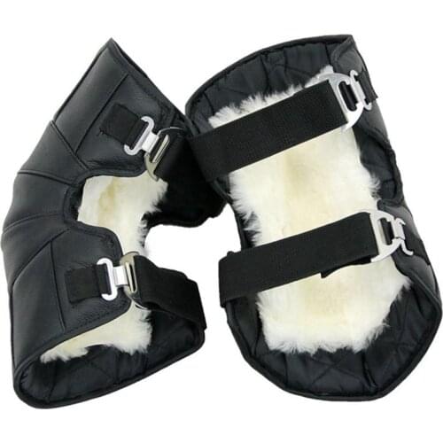 LMoDri Leather Wool Motorcycle Warm Knee Pads Winter Windproof Motorbike Cycling Kneepads Unisex Knee Pads