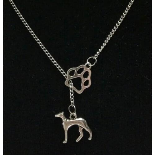 Fashion Vintage Greyhound Dog &cat/dog paw charm Pendant sweater chain suitable necklace DIY jewelry AccessoriesX112