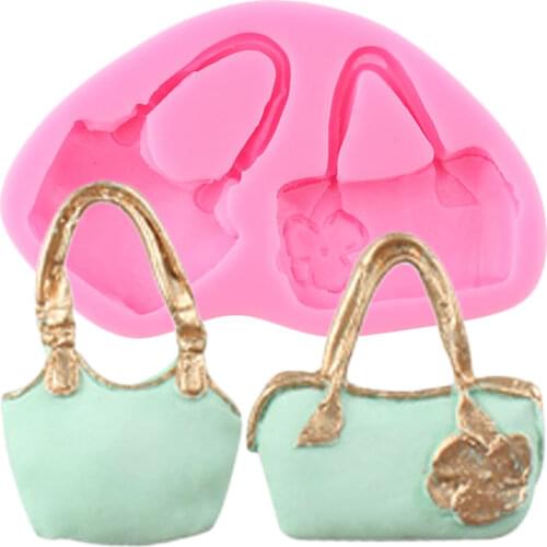 Fashion Lady Bags Silicone Molds DY Fondant Cake Decorating Tools Soap Resin Mould Candy Clay Chocolate Gumpaste Moulds