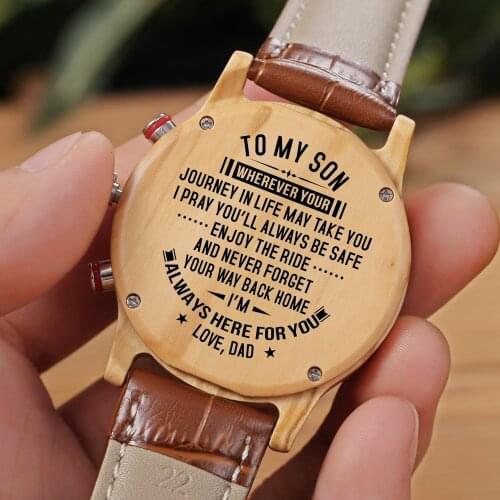 Dad To My Son-Engraved Watch Customized Men Watch Luxury On The Watch Birthday Graduation Gifts Wrist Watch