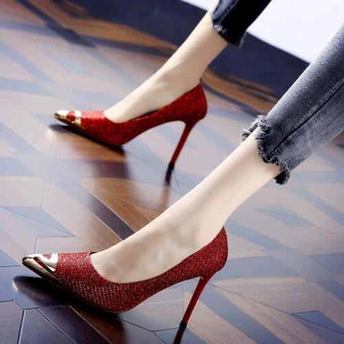 The new spring and autumn fairy style evening stiletto web celebrity womens shoes in 2020 high heels sexy ladies