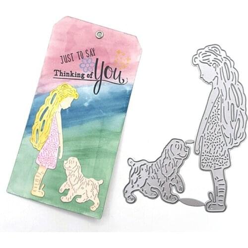 New Metal Cutting Dies For DIY Scrapbooking Paper Cards Crafts Embossing Human Figure Little Girl With Dog Pregnant Woman Family