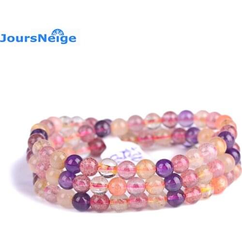 Wholesale Natural Crystal Bracelets Color Round Beads Bracelets for Women Sweet Multiple layers Bracelet Jewelry JoursNeige