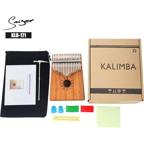 Smiger 1 Set Kalimba 17 Keys KL17-1 Solid Mahogany Matt Thumb Piano 18.5 x 13.5 x 3.5 CM For Beginner Professional Performance
